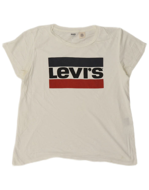 T-shirt grafica da donna Levi's Top UK 14 Medium White