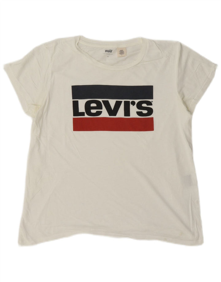 T-shirt grafica da donna Levi's Top UK 14 Medium White