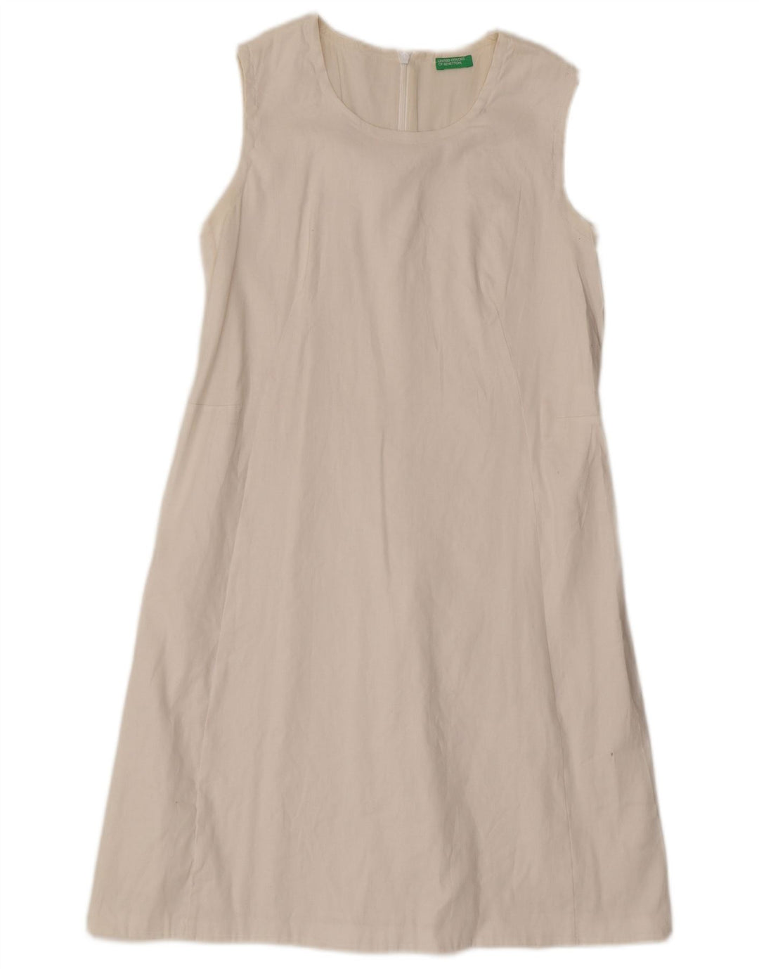 Abito a trapezio senza maniche da donna Benetton UK 12 medio bianco