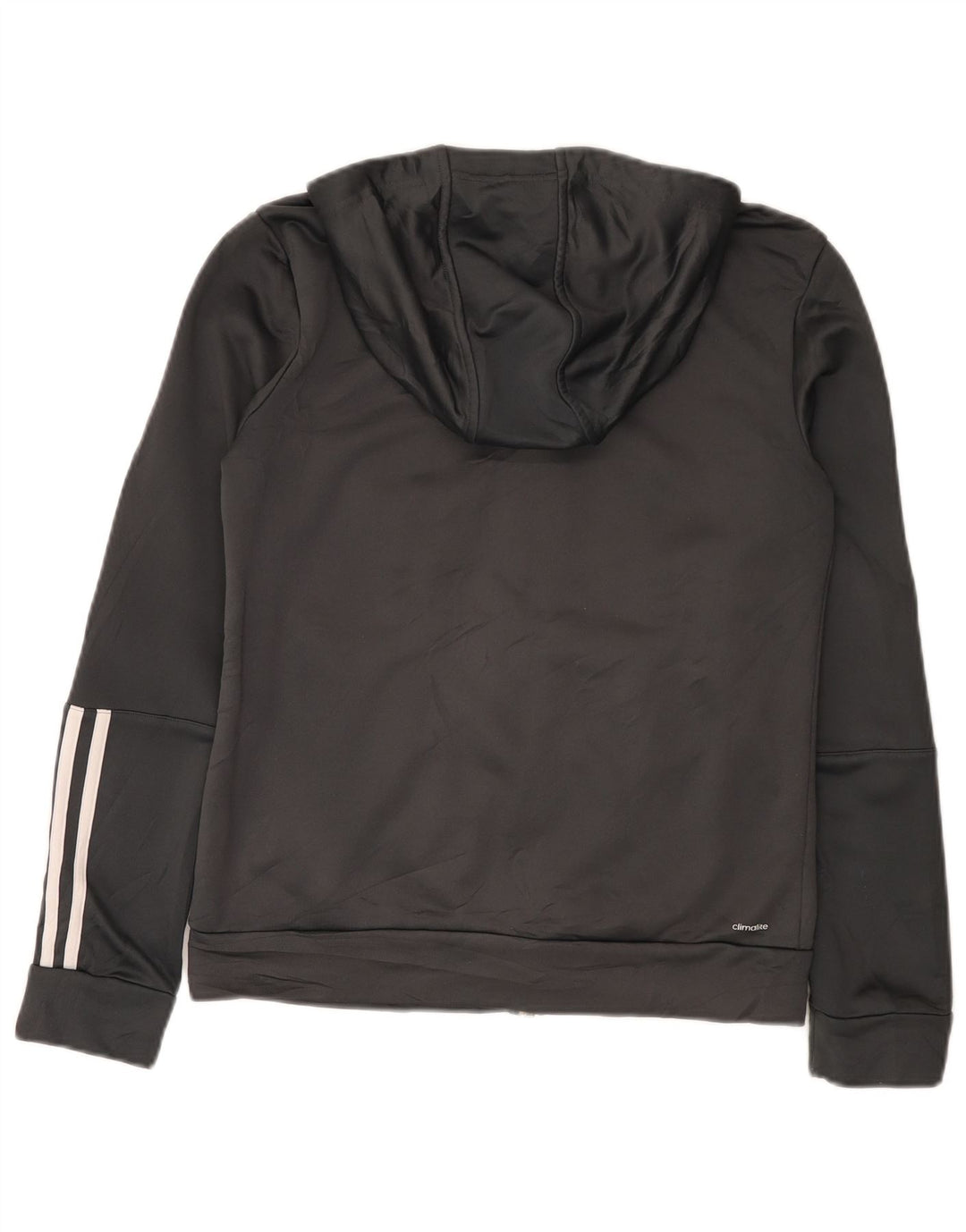 Maglione con cappuccio e zip Adidas Climalite da donna UK 12/14 Poliestere grigio medio