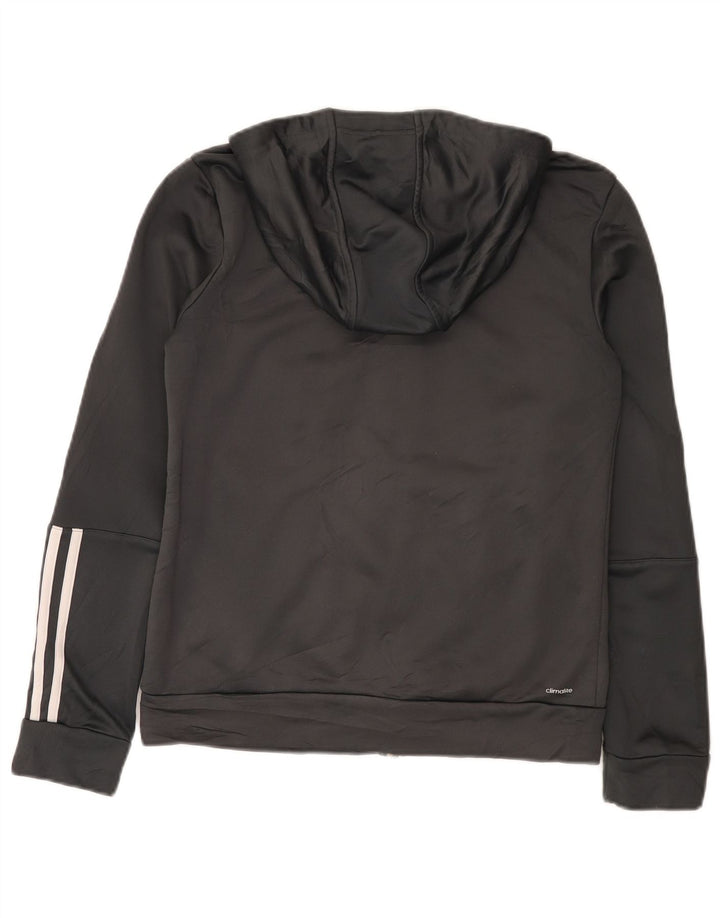 Maglione con cappuccio e zip Adidas Climalite da donna UK 12/14 Poliestere grigio medio