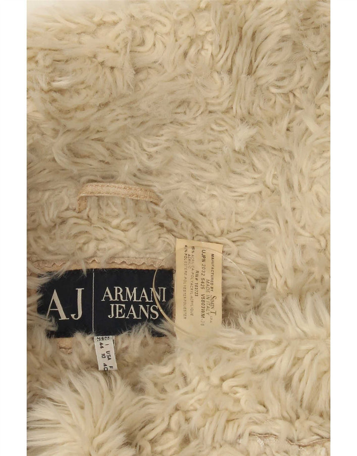 Giacca corta Sherpa da donna Armani Jeans IT 44 Acrilico tie-dye beige medio