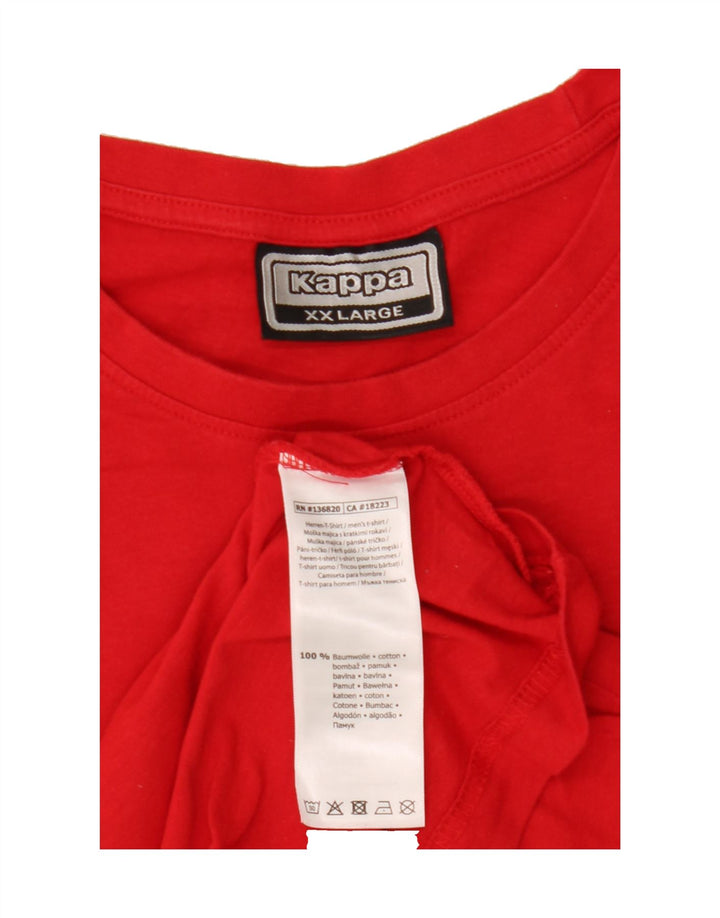 KAPPA Mens Graphic T-Shirt Top 2XL Red Cotton Vintage Kappa and Second-Hand Kappa from Messina Hembry 