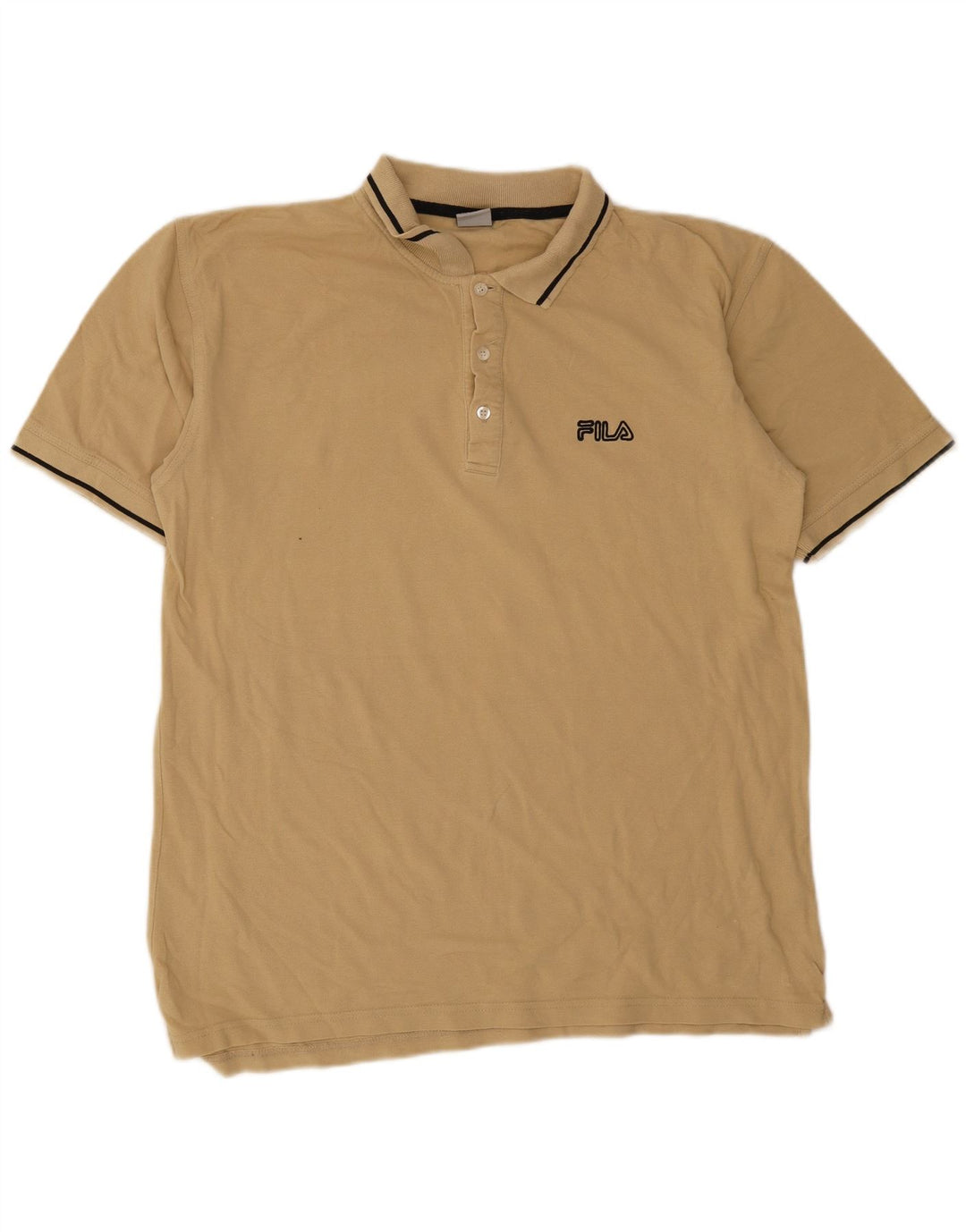 Polo da uomo Fila XL in cotone a righe beige