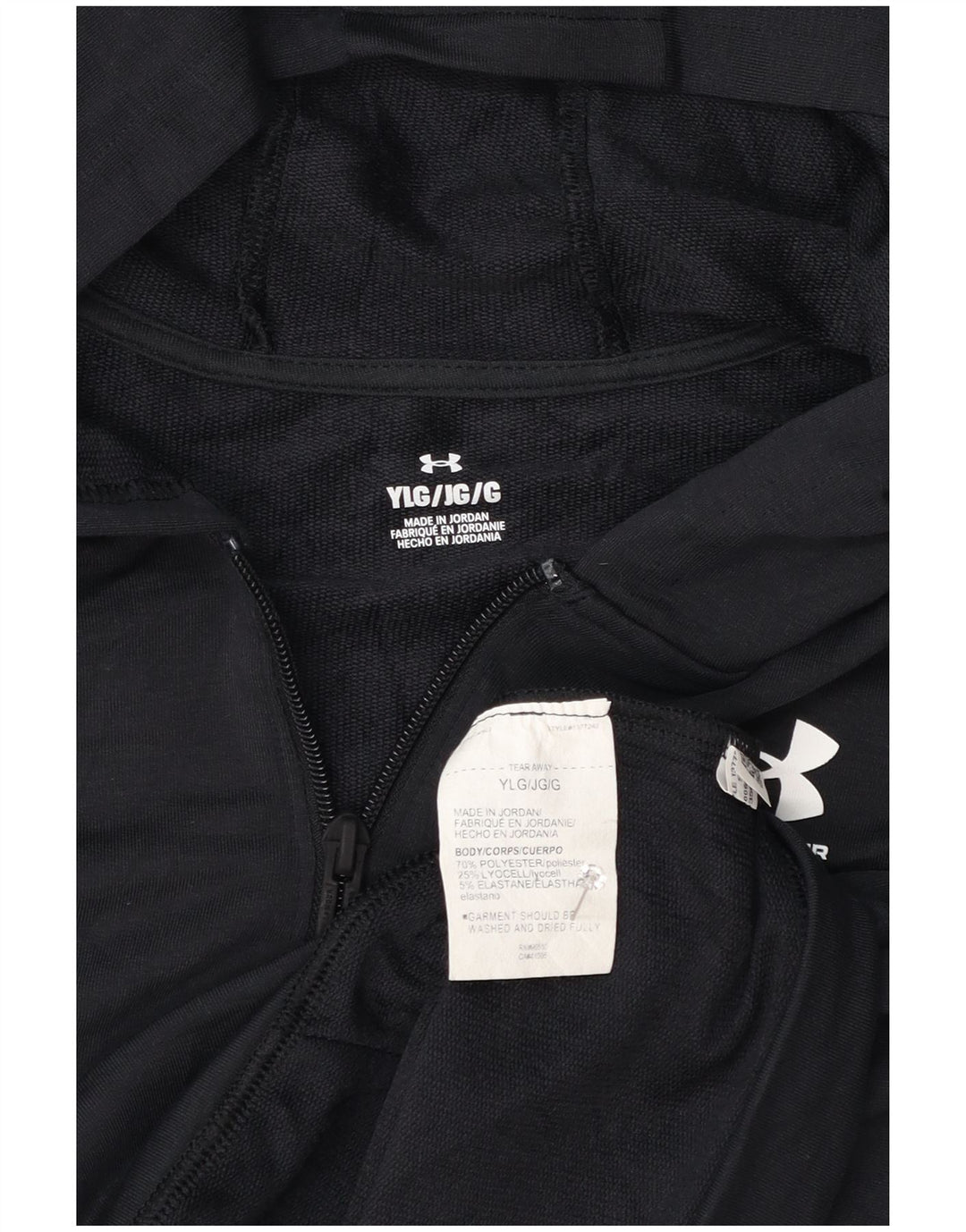 Maglione con cappuccio e zip per ragazzi Under Armour 11-12 anni grande poliestere nero