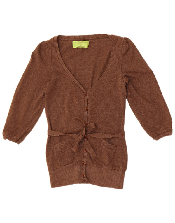 Maglione cardigan con maniche a 3/4 da donna Zara UK 12 Marrone medio