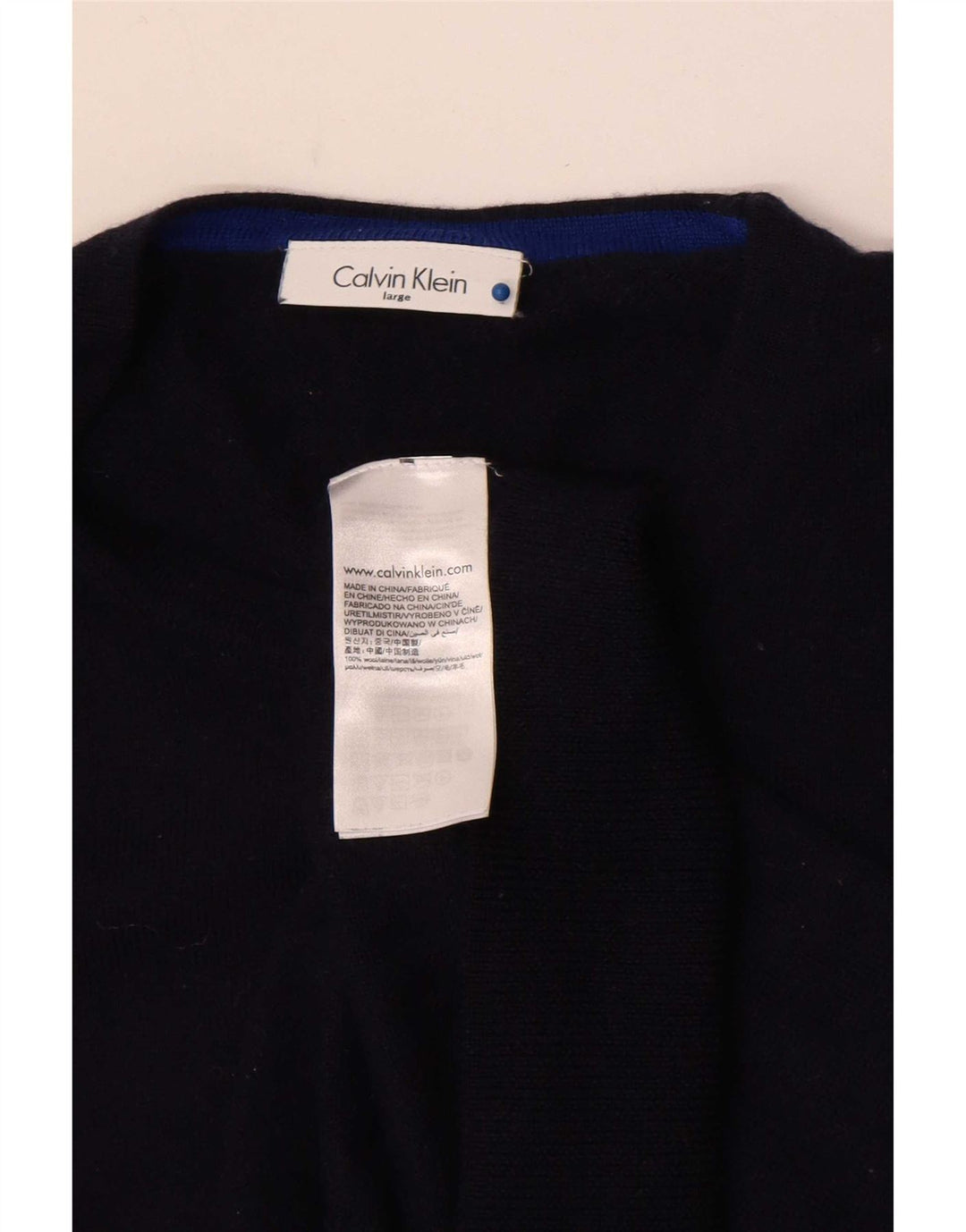 Calvin Klein Uomo Maglione Girocollo Maglione Grande Lana Blu Navy