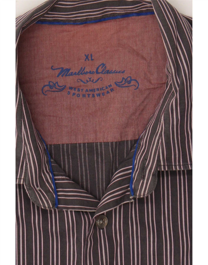 Camicia da uomo Marlboro Classics XL a righe grigie