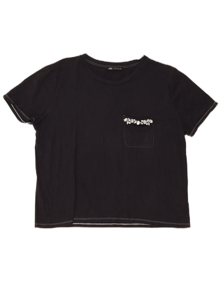 Maglietta Zara da donna Top UK 18 XL Nera