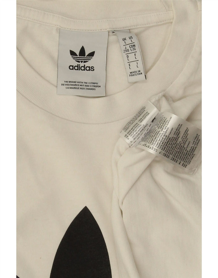 T-shirt grafica da uomo ADIDAS Top grande in cotone bianco