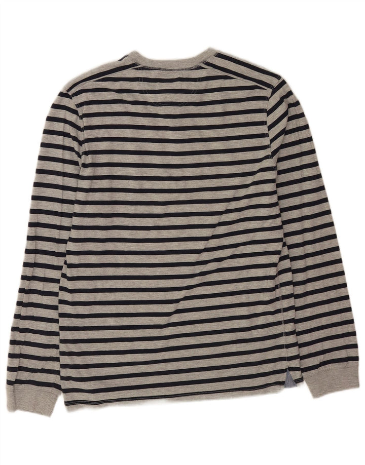 Top da uomo a maniche lunghe White Stuff in poliestere a righe grigio medio