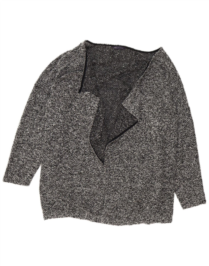 Maglione cardigan da donna Marks & Spencer UK 20 2XL Poliestere screziato grigio
