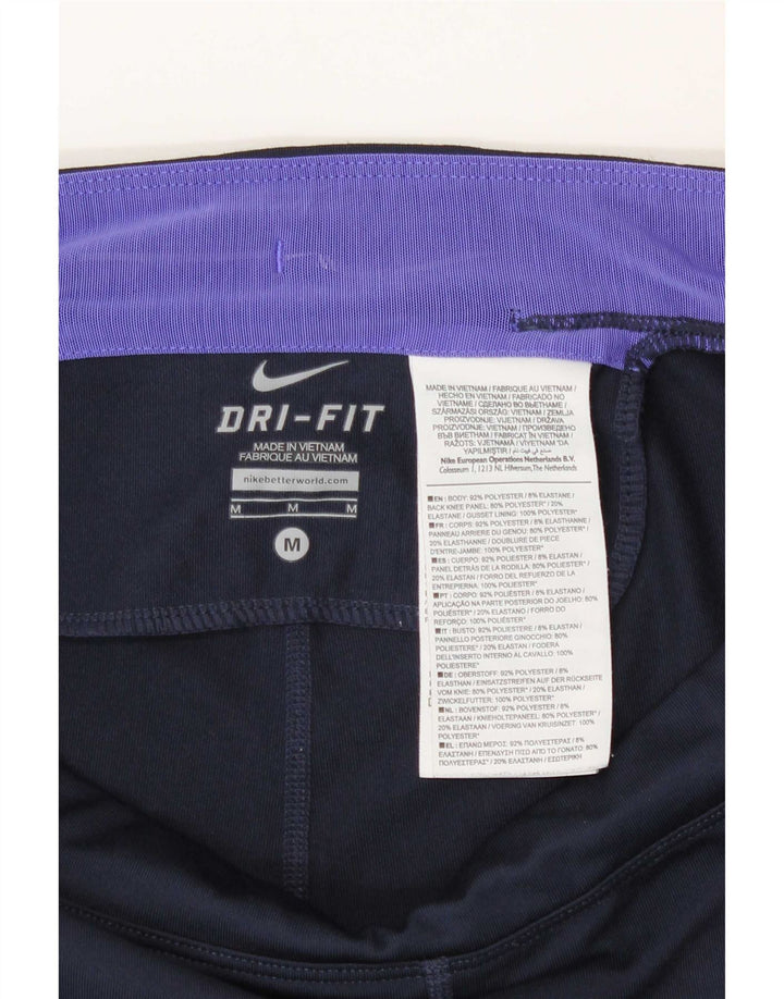 Leggings Nike Dri Fit Capri da donna UK 12 Medium Navy Blue Colourblock