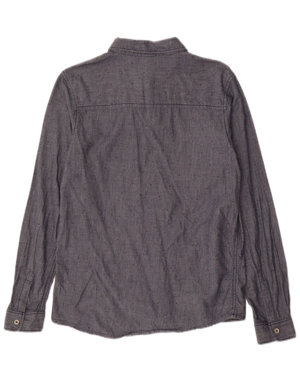 Camicia BENETTON Bambino 13-14 Anni 3XL Cotone Maculato Blu Navy