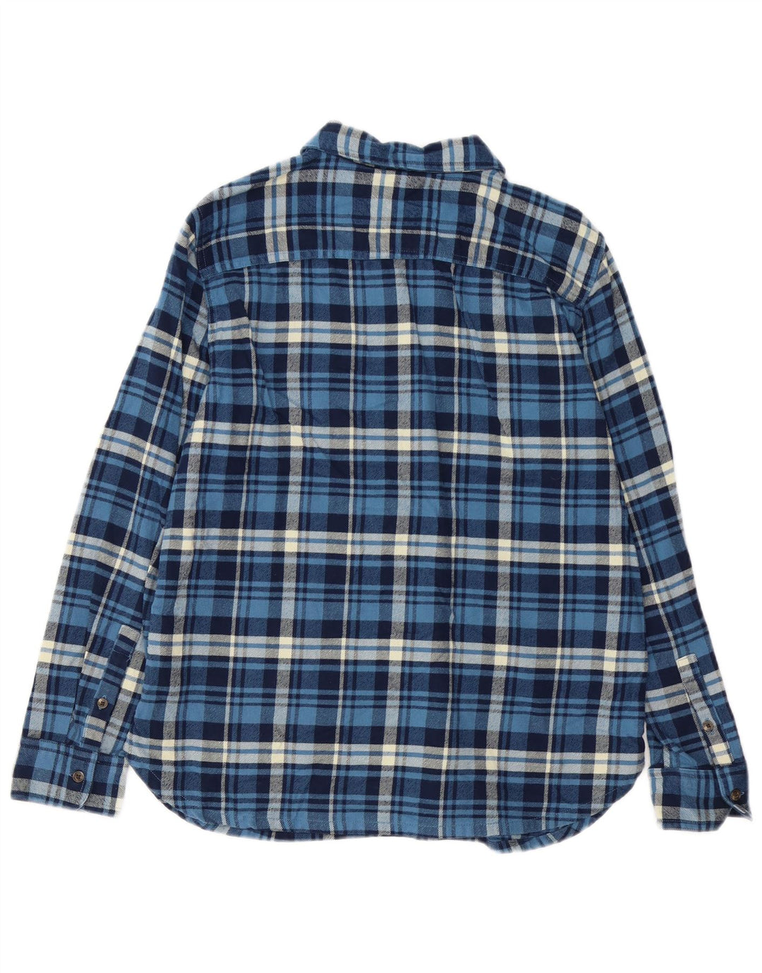 CHAPS Camicia pullover in flanella da donna UK 14 Cotone a quadri blu medio