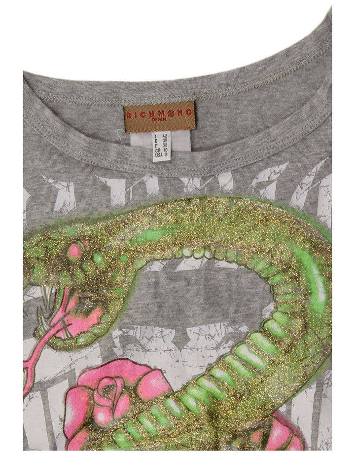 Canotta grafica corta da donna Richmond UK 10 piccola grigia