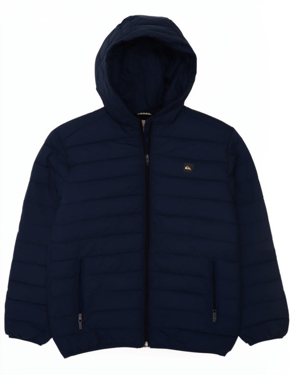 Giacca imbottita con cappuccio Quiksilver per ragazzi 13-14 anni, grande, in poliestere blu navy