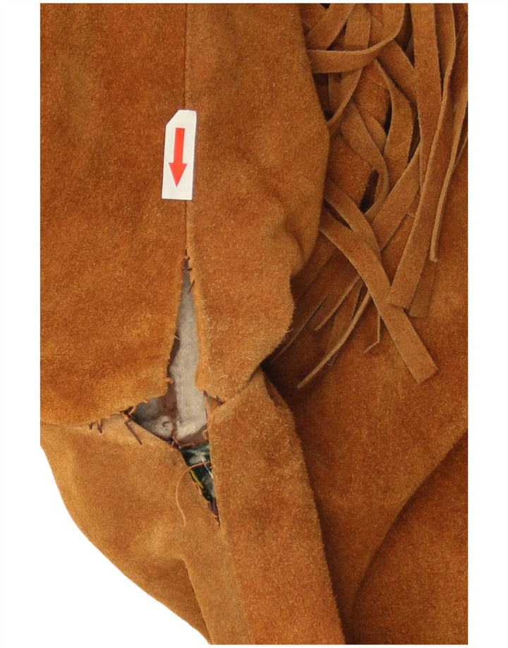 Giacca vintage in pelle scamosciata da uomo UK 40 grande marrone