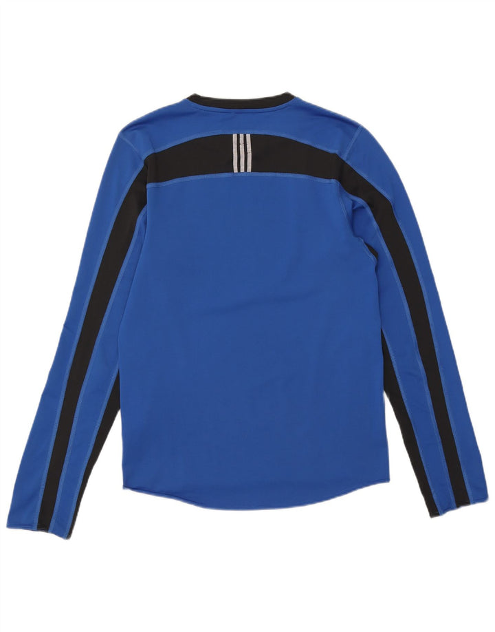 Adidas Uomo Climacool Top manica lunga piccolo blu Colourblock poliestere