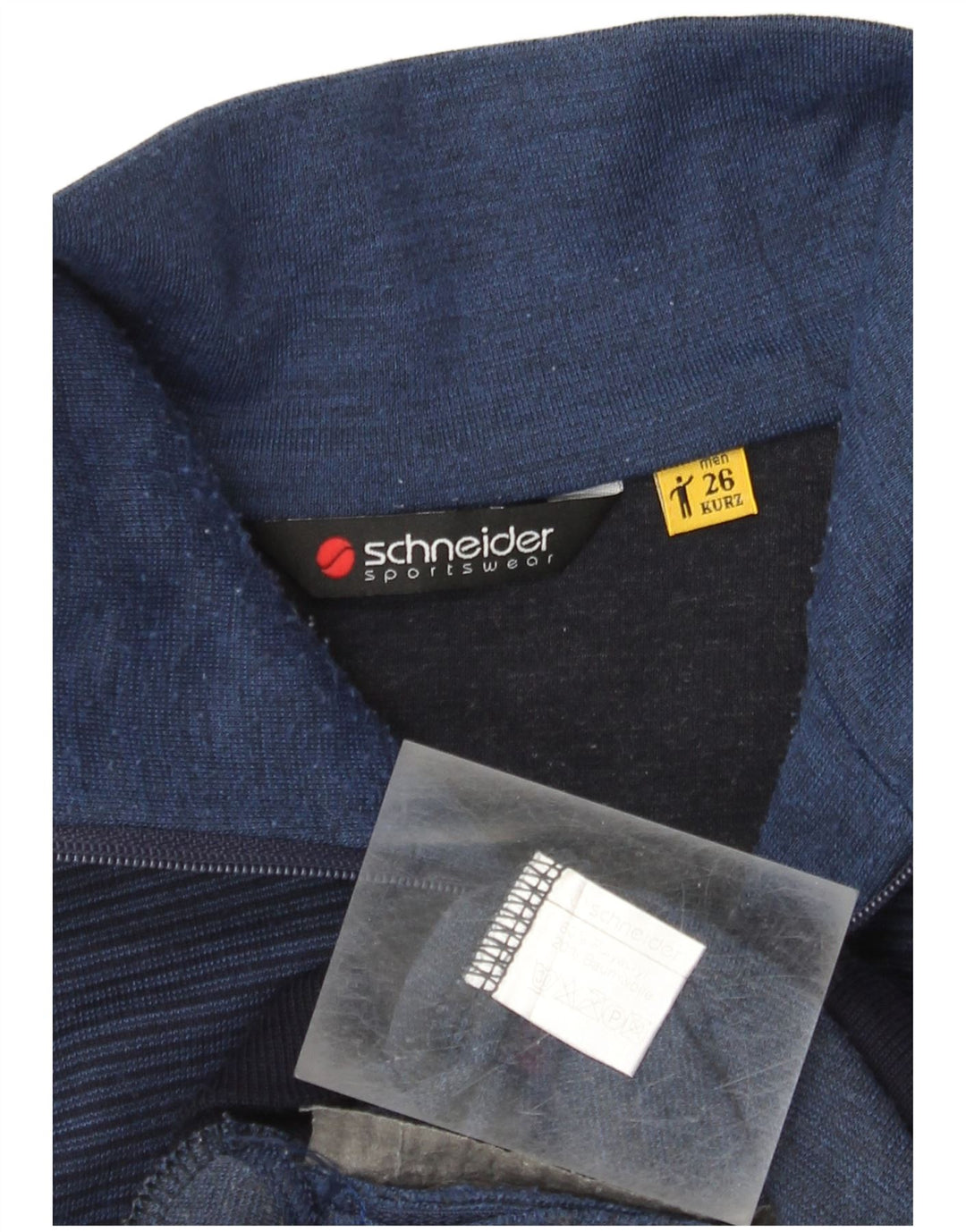 Maglione cardigan da uomo Schneider medio blu navy color block in poliacrilico