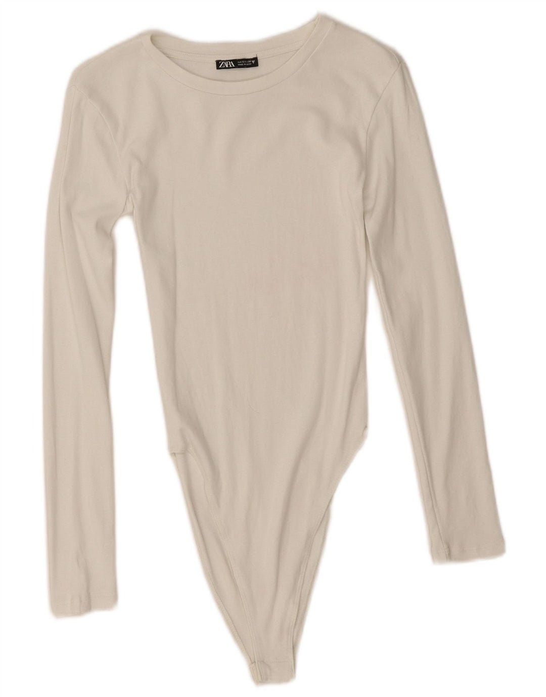 Body a maniche lunghe da donna Zara UK 8 Small bianco sporco