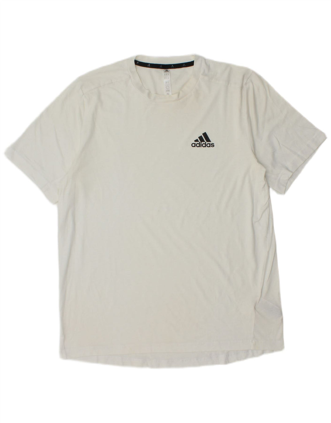 T-shirt Adidas Aeroready da uomo Top in poliestere bianco medio
