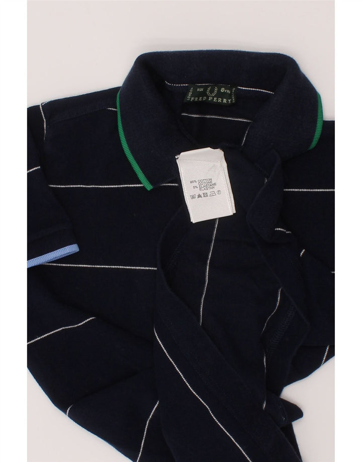 Polo Fred Perry da bambino, 7-8 anni, in cotone a righe blu navy