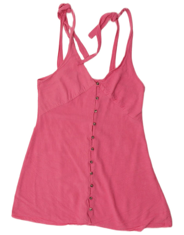 Topshop Camicetta senza maniche da donna Top UK 12 Viscosa rosa medio