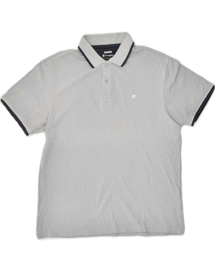 CHAMPION Mens Easy Fit Polo Shirt Medium Grey Cotton | Vintage Champion | Thrift | Second-Hand Champion | Used Clothing | Messina Hembry 