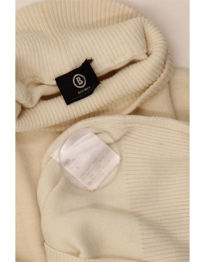 BOGNER Maglione da donna con collo alto e maglione UK 16 Lana Paisley beige grande