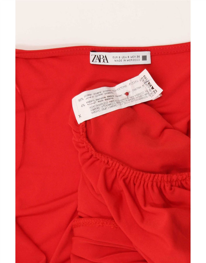 Camicetta senza maniche da donna Zara UK 8 Small Poliestere rosso