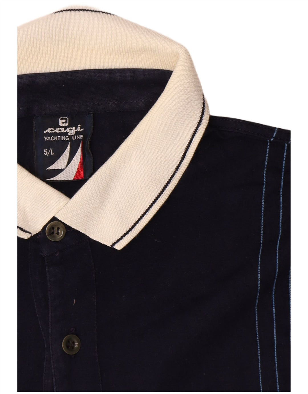 Polo da uomo Cagi a righe grandi blu navy