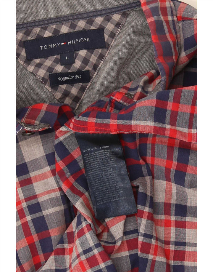 Camicia da uomo Regular Fit Tommy Hilfiger, cotone a quadri blu grandi