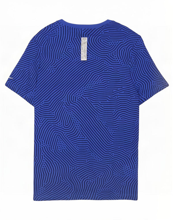 T-shirt Nike da uomo con vestibilità standard, top in cotone geometrico blu medio