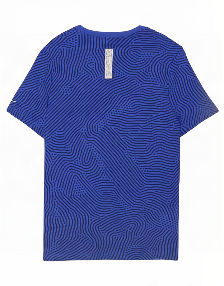 T-shirt Nike da uomo con vestibilità standard, top in cotone geometrico blu medio