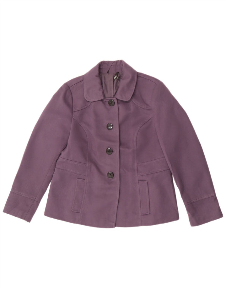 Giacca blazer a 4 bottoni Marks & Spencer da donna UK 16 grande poliestere viola