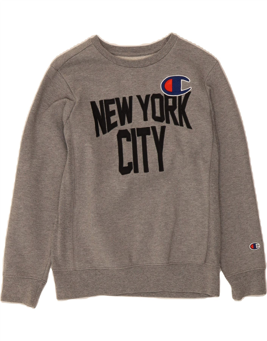 CHAMPION Boys New York City Sweatshirt Jumper 9-10 Years Medium Grey Vintage Champion and Second-Hand Champion from Messina Hembry 