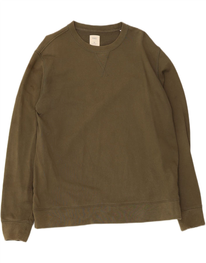 MARKS & SPENCER Felpa da uomo Maglione XL Cotone kaki