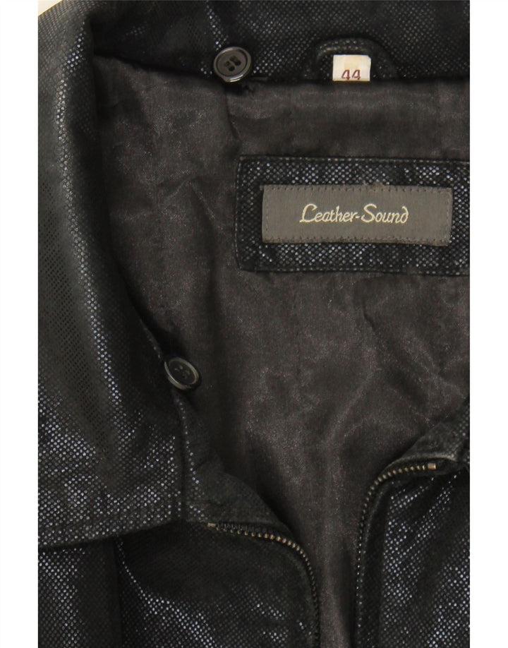 VINTAGE Womens Leather Jacket EU 44 XL Black Leather Vintage Vintage and Second-Hand Vintage from Messina Hembry 
