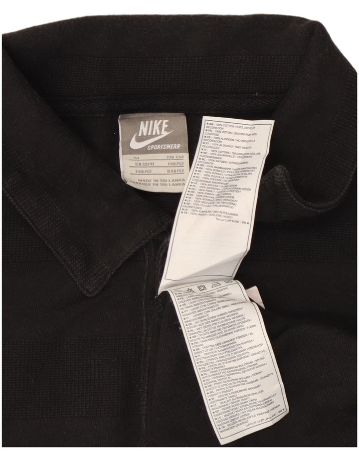 Polo grafica da uomo NIKE UK 39/41 cotone a righe nere medie