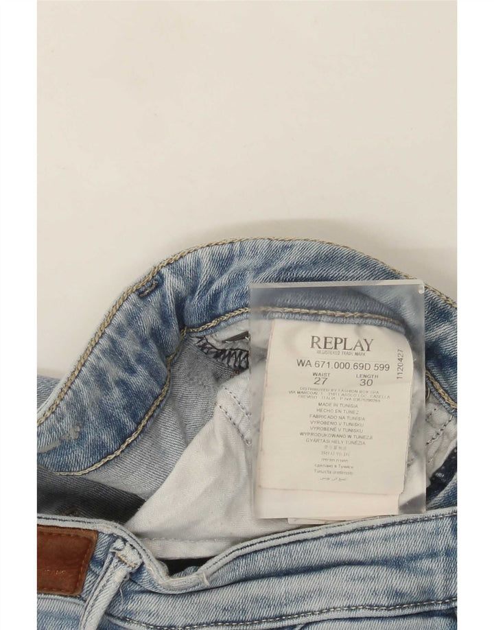 Jeans slim da donna Replay W27 L30 cotone blu