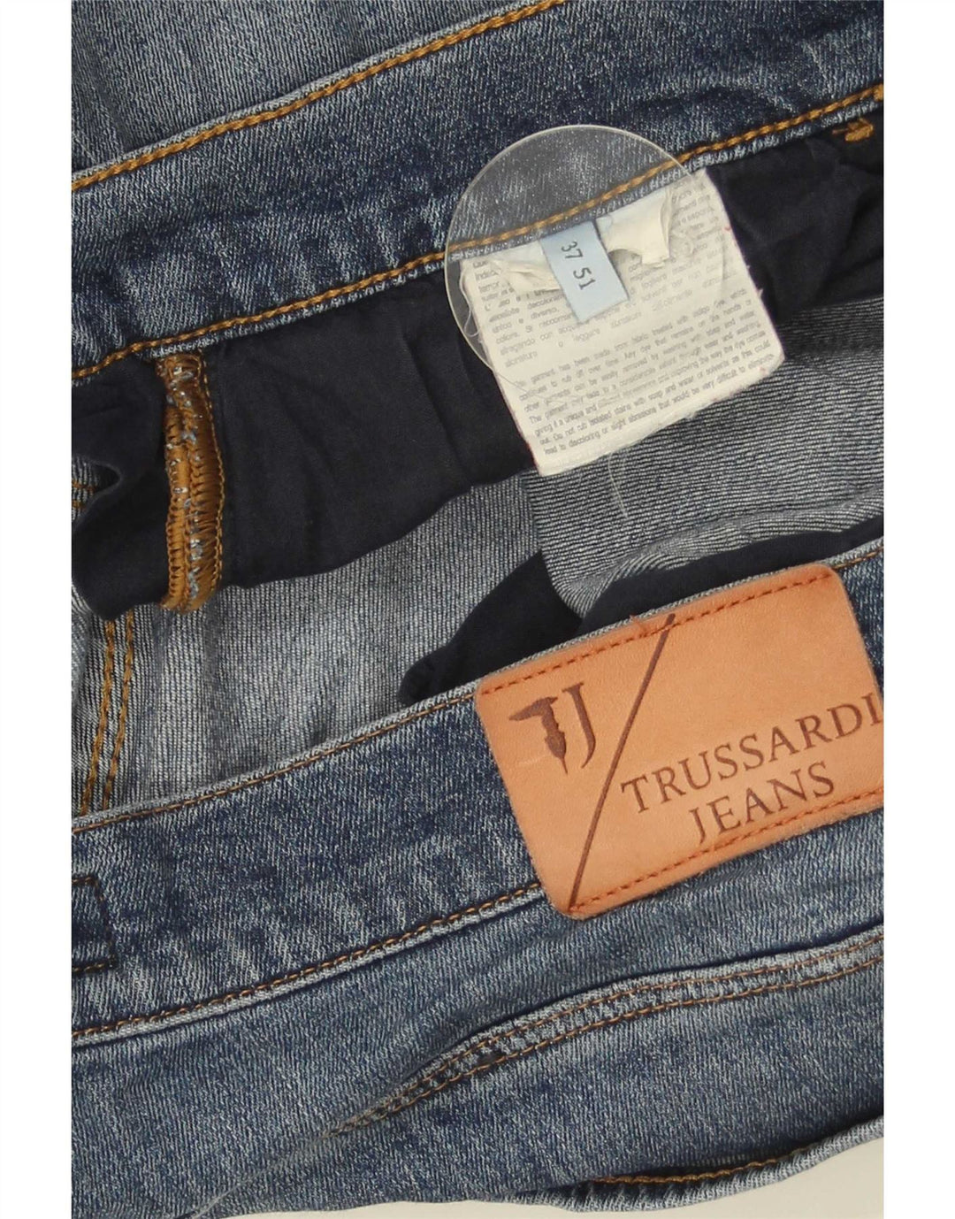 Jeans Cropped Uomo Trussardi IT 51 Large W37 L26 Blu