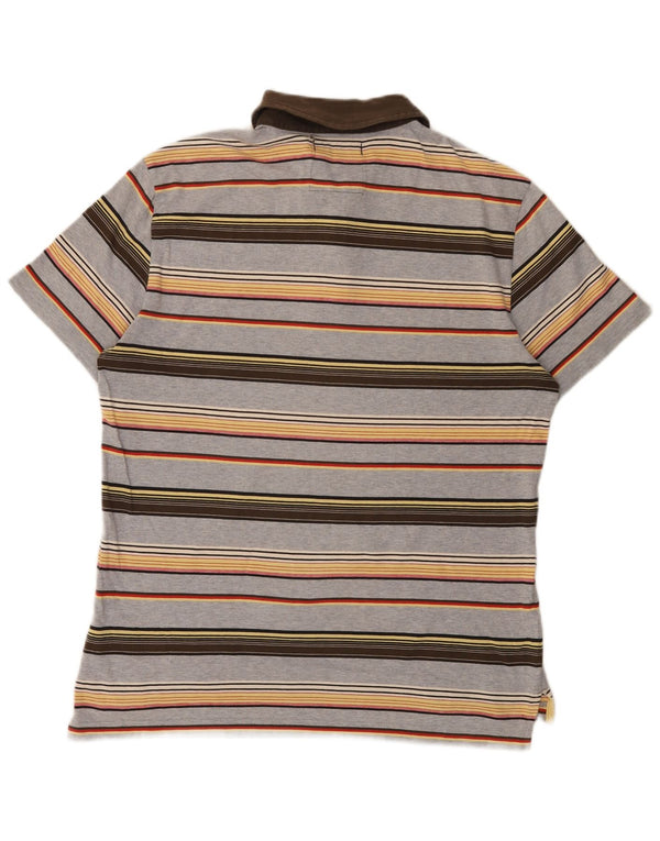 Polo Uomo Gas Cotone Rigato Grigio Medio