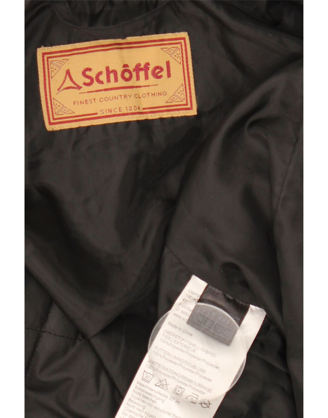 Giacca trapuntata oversize da donna Schoffel UK 10 piccola in poliestere nero