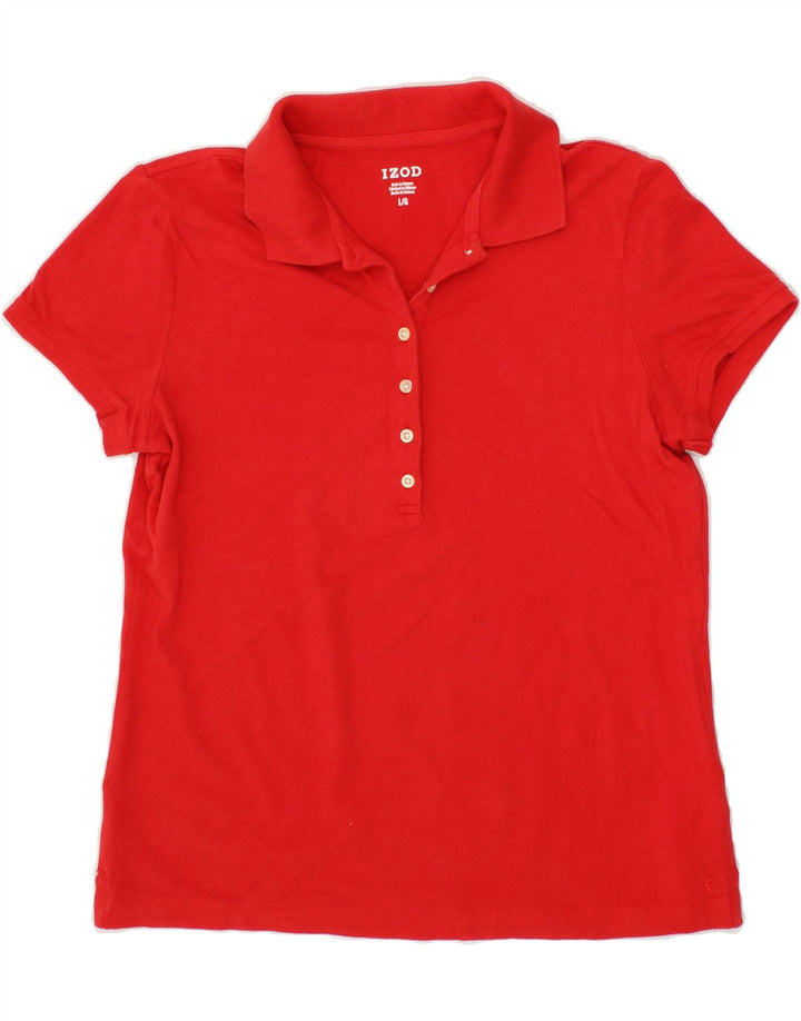 IZOD Womens Polo Shirt UK 14 Large Red Cotton Vintage Izod and Second-Hand Izod from Messina Hembry 