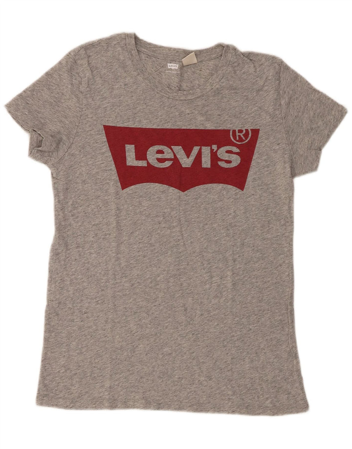 T-shirt grafica da donna Levi's Top UK 10 Small Grey Flecked