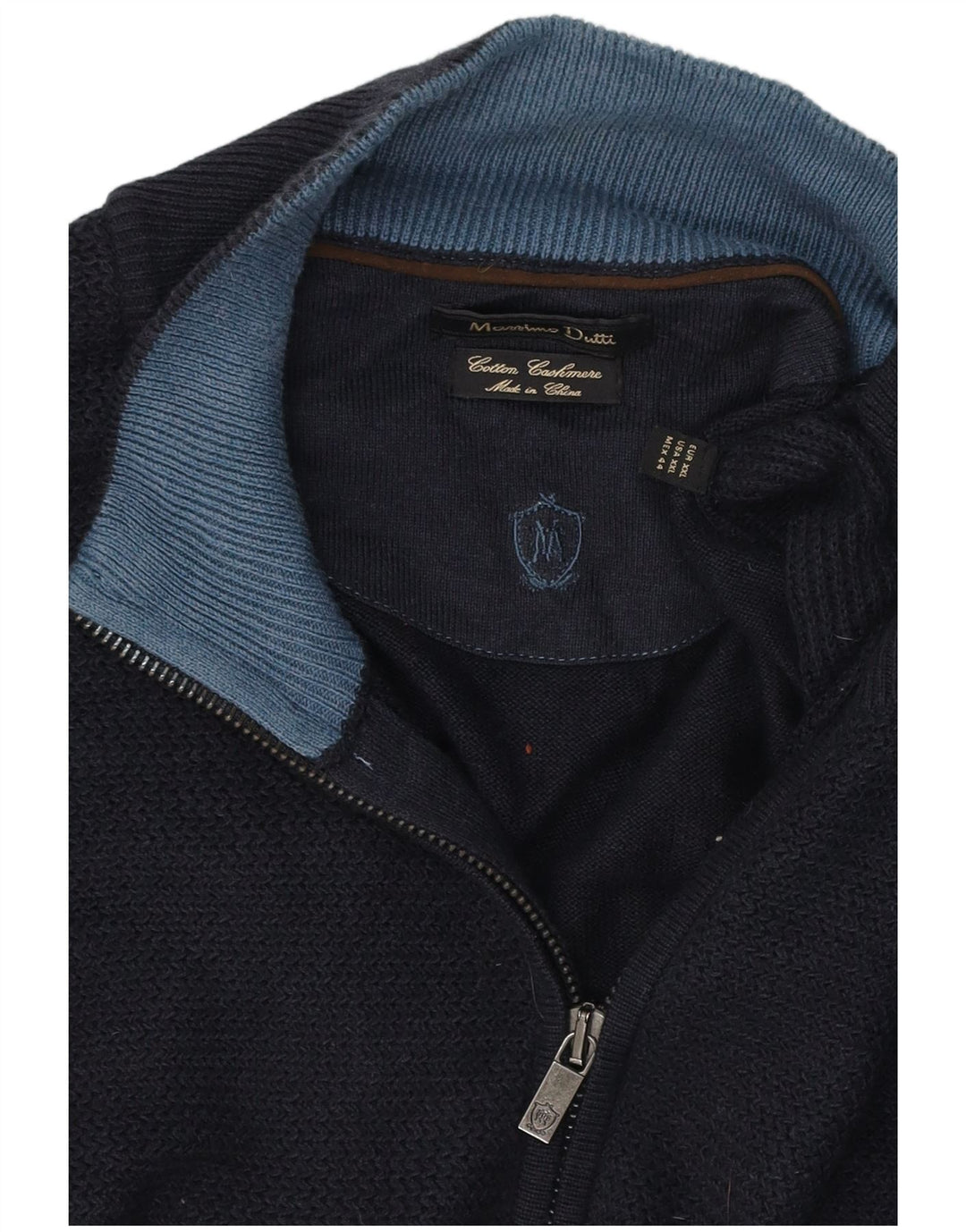 Giacca da ginnastica da uomo Massimo Dutti 2XL in cotone blu navy