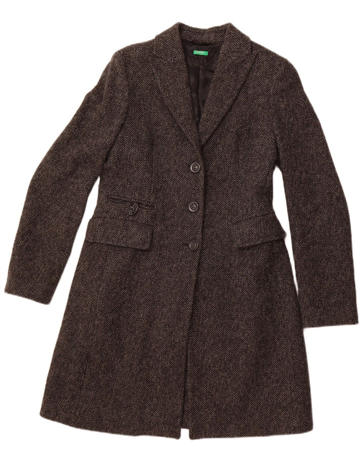 Cappotto Donna Benetton IT 42 Grigio Medio Lana