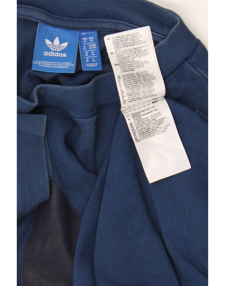 T-shirt grafica da uomo Adidas Top in cotone blu navy medio