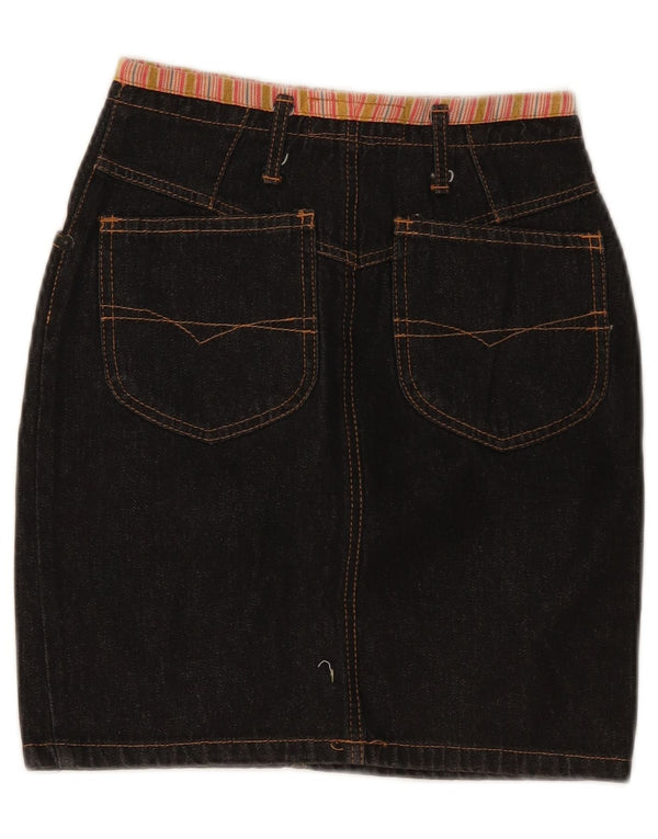 Gonna di jeans a vita alta da donna Blooming IT 40 piccola W24 cotone nero